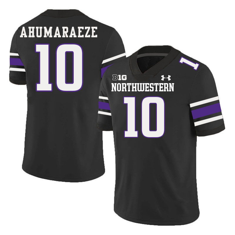 Northwestern Wildcats #10 Ricky Ahumaraeze College Football Jerseys Stitched-Black